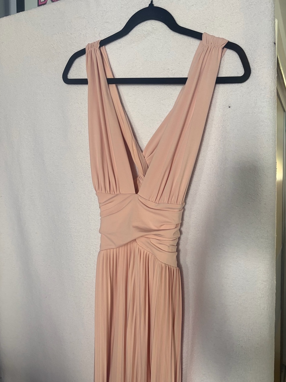 H&M Blush Pink Plunging V-Neck Maxi Dress